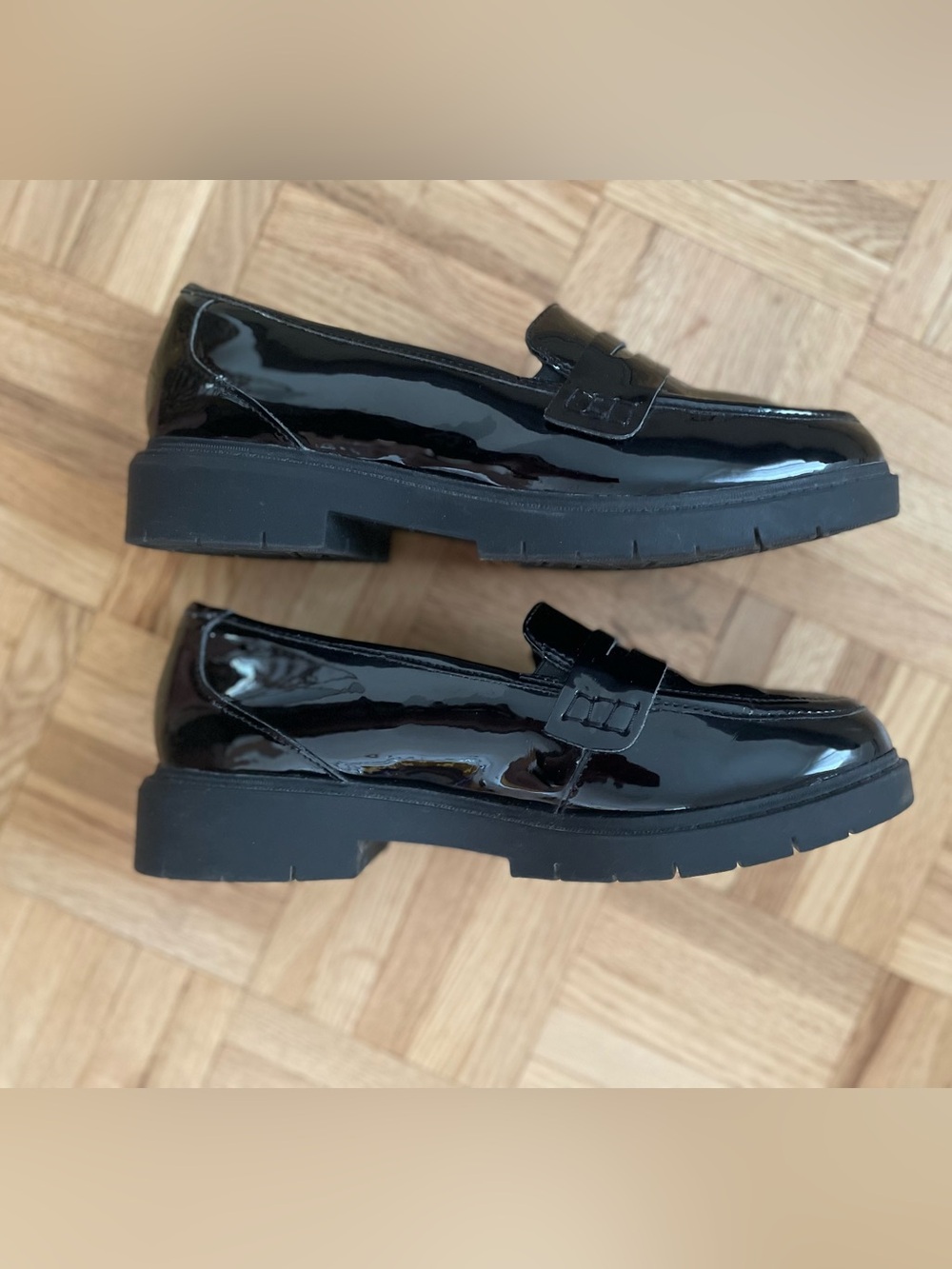 Clarks Black Patent Leather Loafers